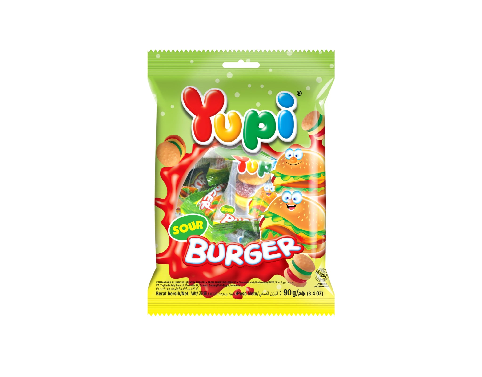 Yupi Sour Burger Lolly Bag