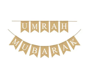 Umrah Mubarak Woven Banner