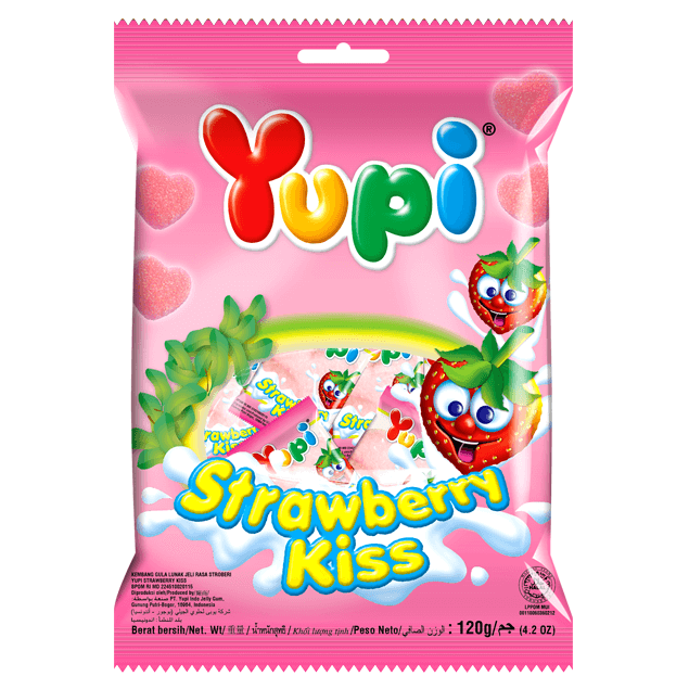 Yupi Strawberry Kiss Lolly Bag