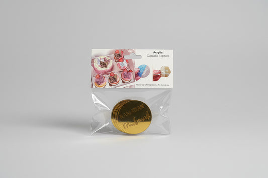 Acrylic Cupcake Toppers - Gold