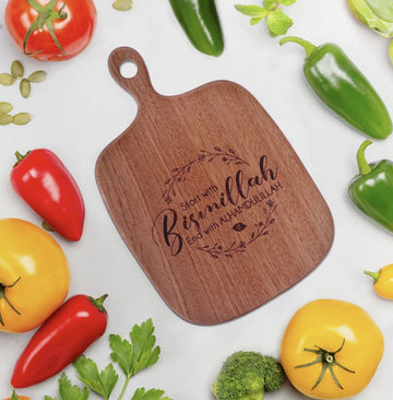 Serve & Chop! Engraved Wooden Board (Medium)