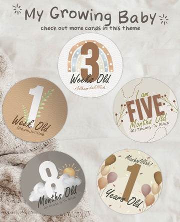Muslim Baby Milestone Cards