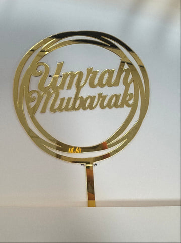 Umrah Cake Topper - Gold Circle