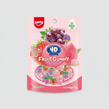 4D fruit gummy - Fruity burst mix - 65g By Amos