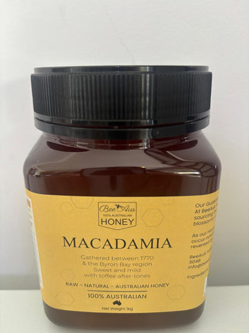 Macadamia Raw Natural Australian honey 1kg By Bee Aus