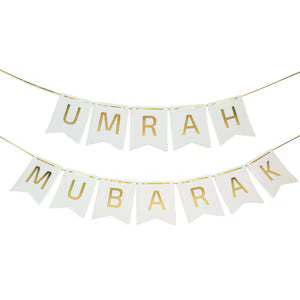 Umrah Mubarak Banner - white