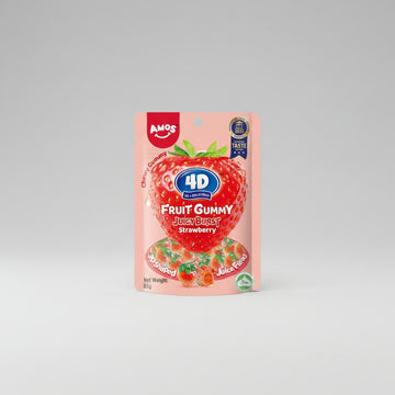 4D fruit gummy - Strawberry burst - 65g By Amos